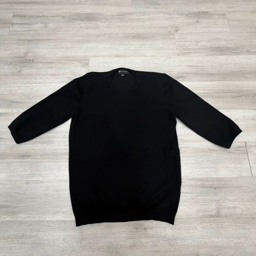 INC Cotton Black Stretchy Light Sweater Shirt Fisherman Granola